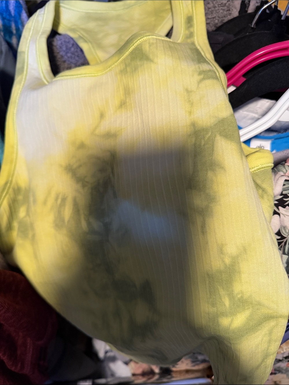 Lululemon yellow tie dye tank